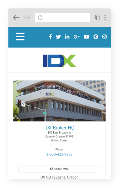 IDX Broker HOME Studio Collection Mobile View of Agent Roster Page